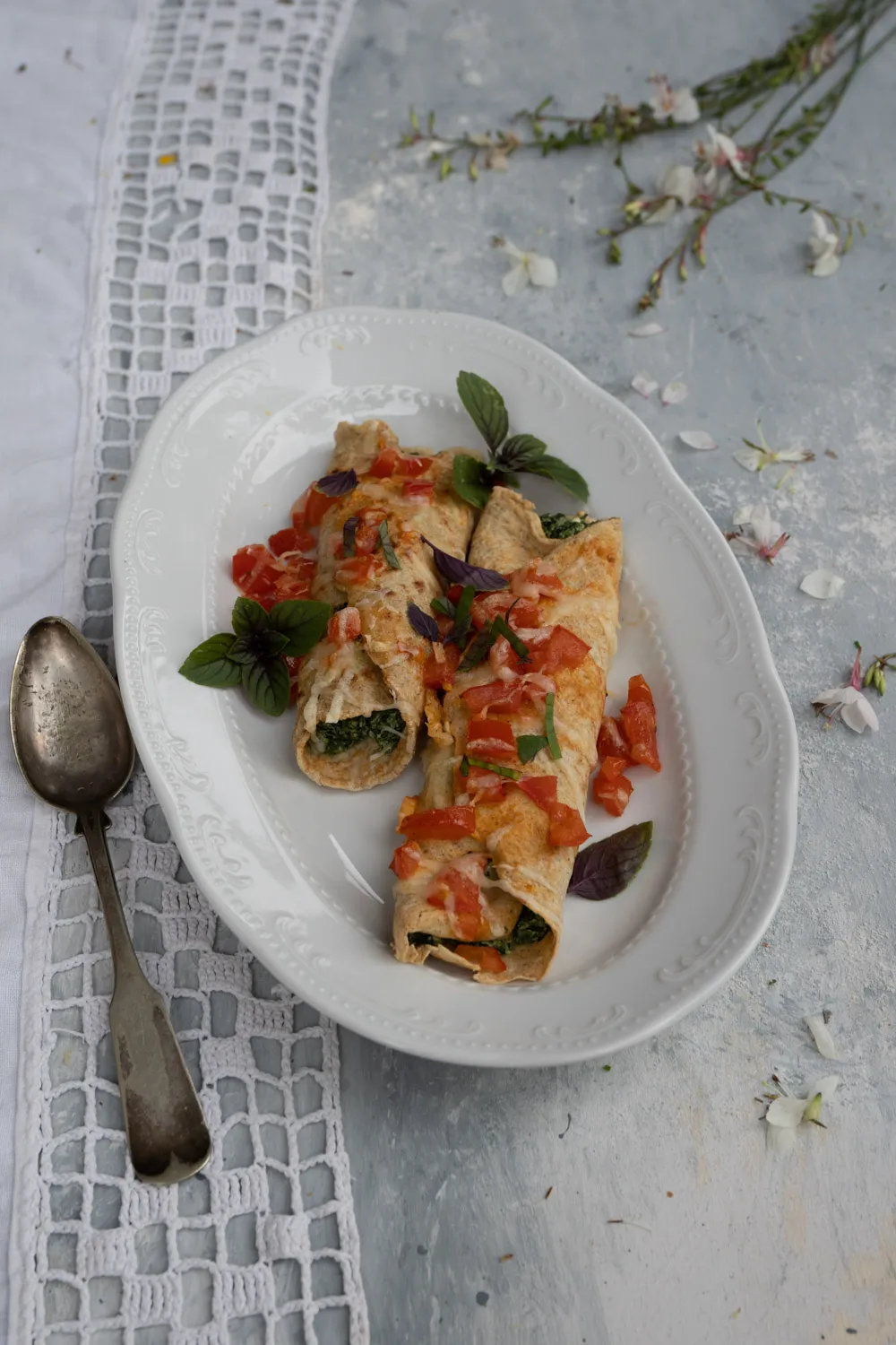 Crêpes al forno con ripieno di bietola a coste