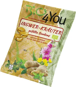 Caramelle alle erbe e zenzero ripiene Bio 75 g