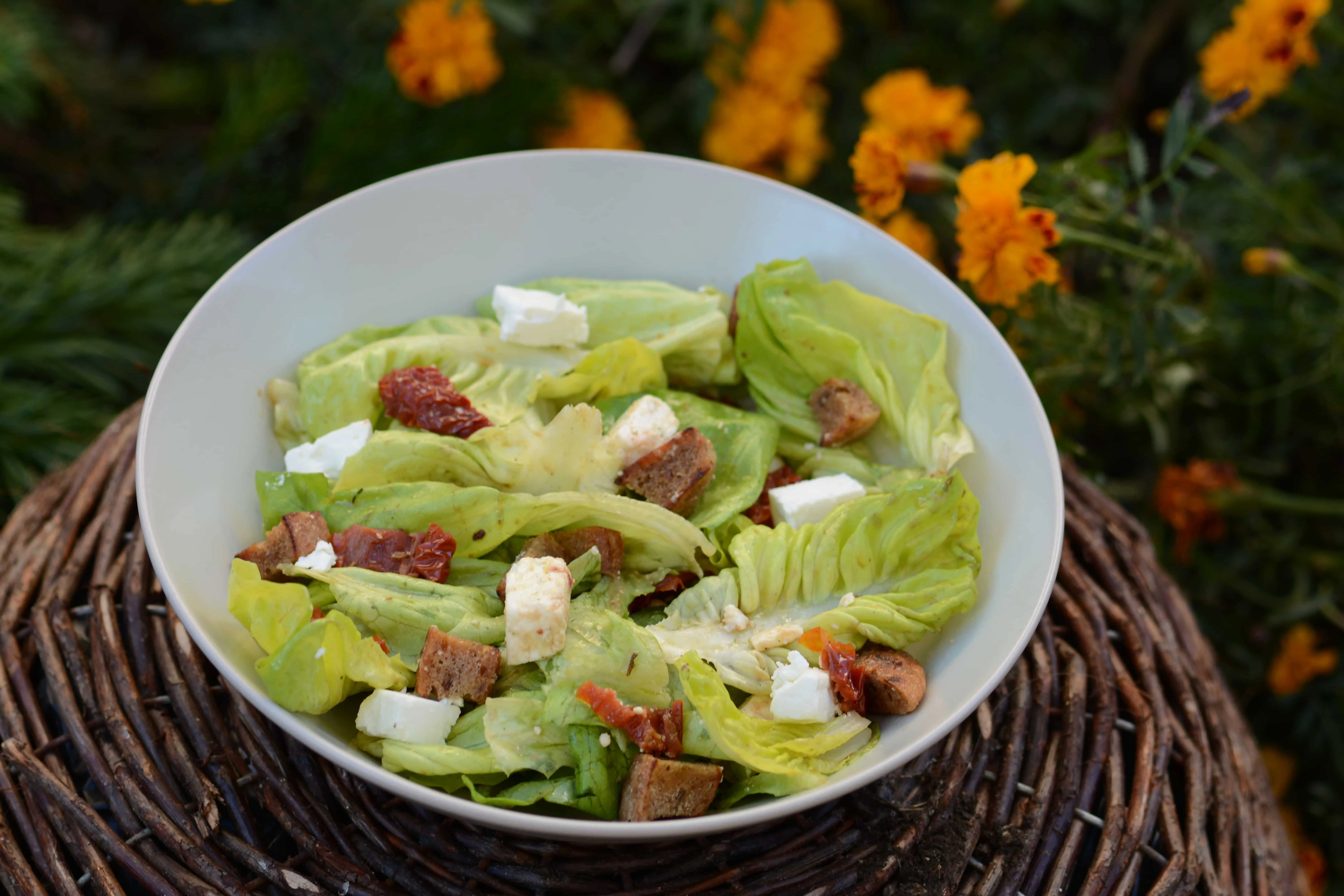 Insalata cappuccia con formaggio di pecora