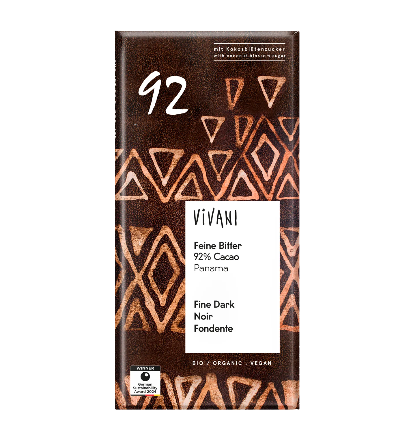 Cioccolato fondente 92% cacao Bio 80 g