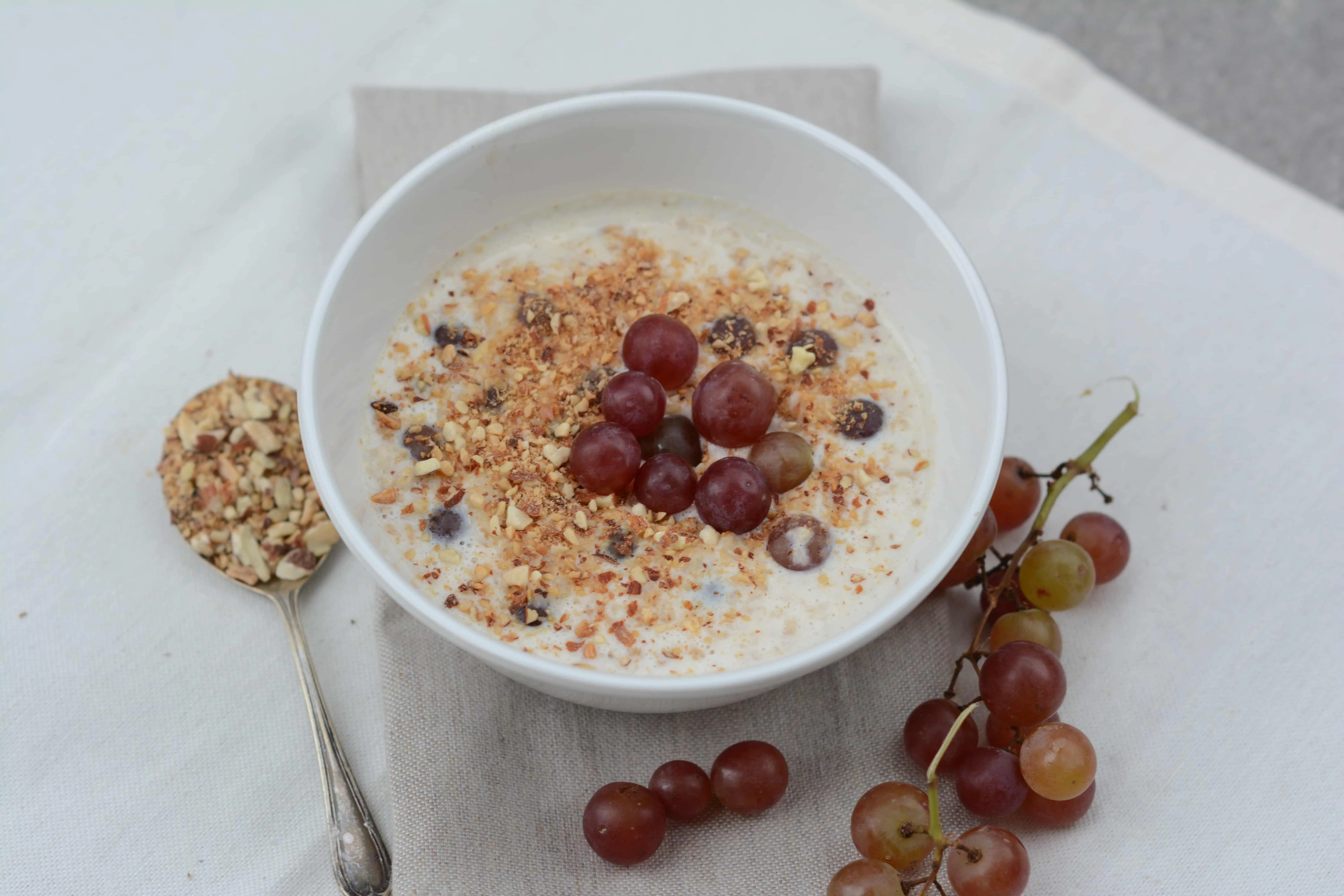 Porridge con uva