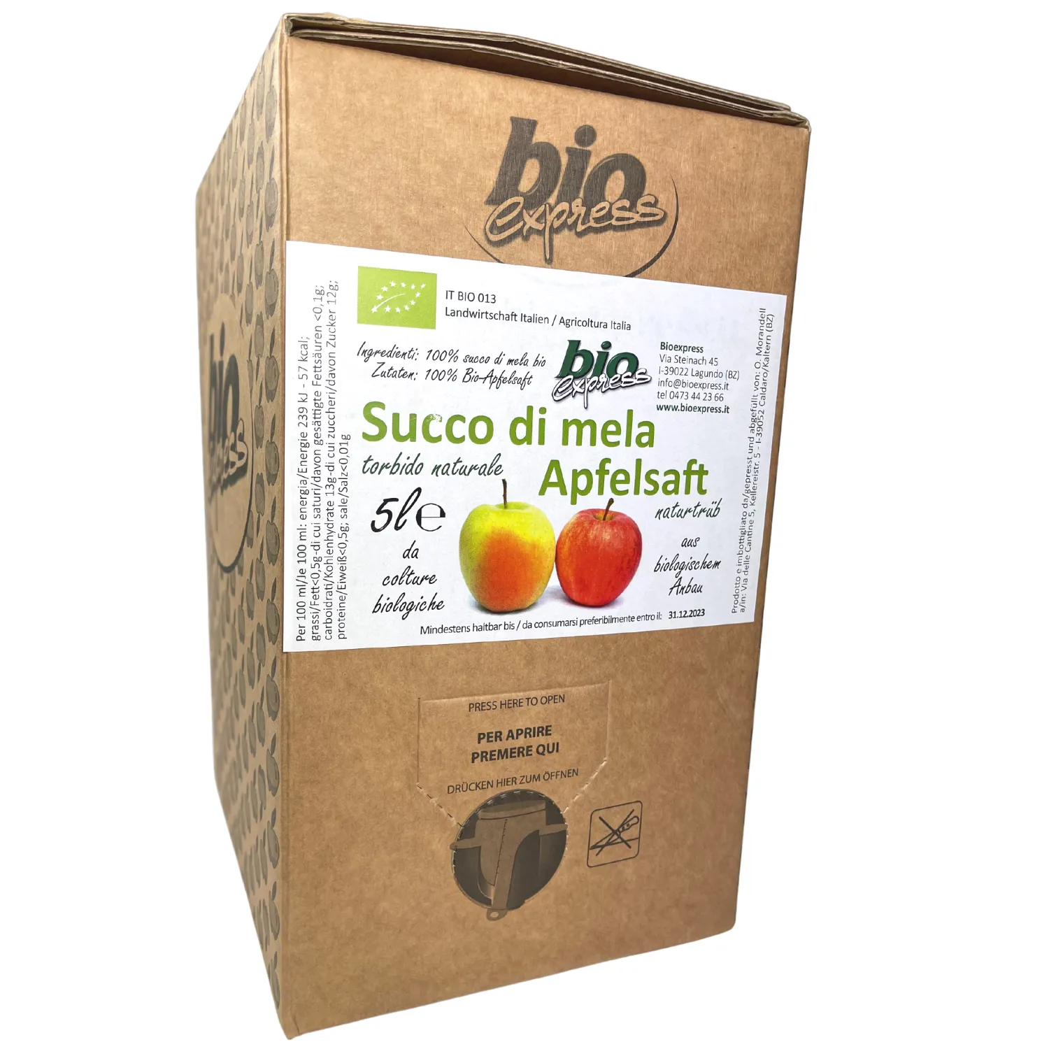 Succo di mela Bio - Bag in Box - Bioexpress 5 l