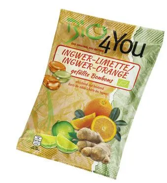 Caramelle zenzero-lime & zenzero-arancia Bio 75 g