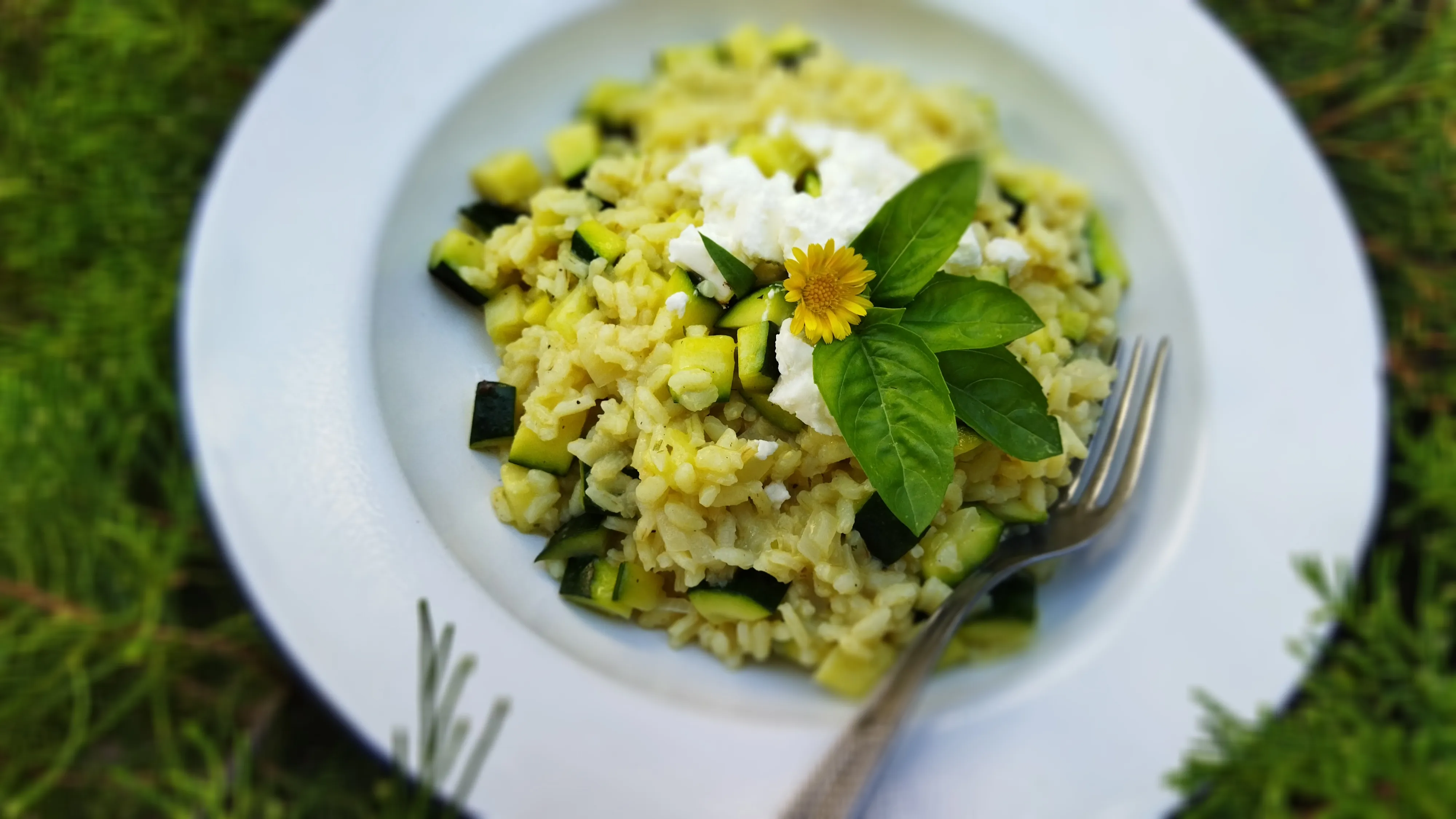 Risotto alle zucchine e limone con feta