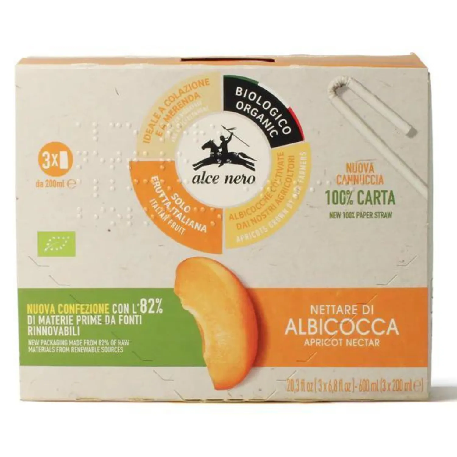 Nettare di albicocca Bio 3brik 600 ml