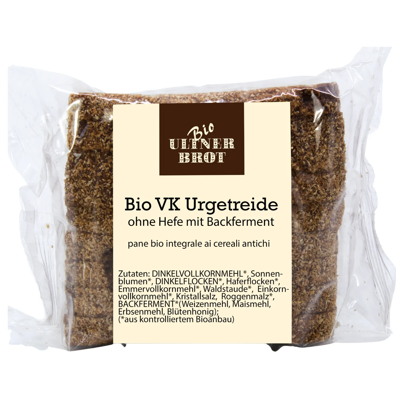 Pane ai cereali senza lievito a fette Bio ca. 350 g